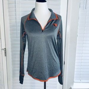 Oregon State Womens Size L 1/4 zip lightweight pullover Warmup Thumb holes